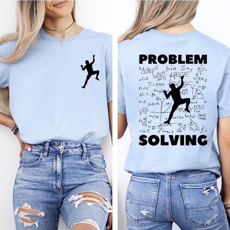 Casual European Fit Rock Climbing Graphic T-Shirt – Loose, Short Sleeve, Fashionable Top