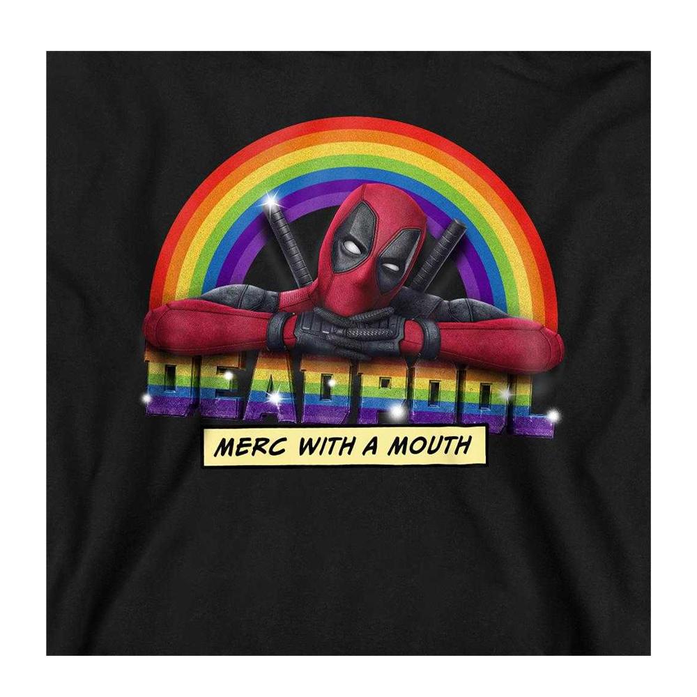 Deadpool Unisex Adult Merc With A Mouth Rainbow Sweatshirt