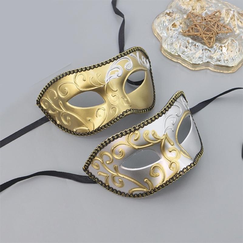 Couple Masquerade Mask for Women Men Halloween Half Face Mask Masquerade Eye Mask for Masquerade Halloween Wedding Prom