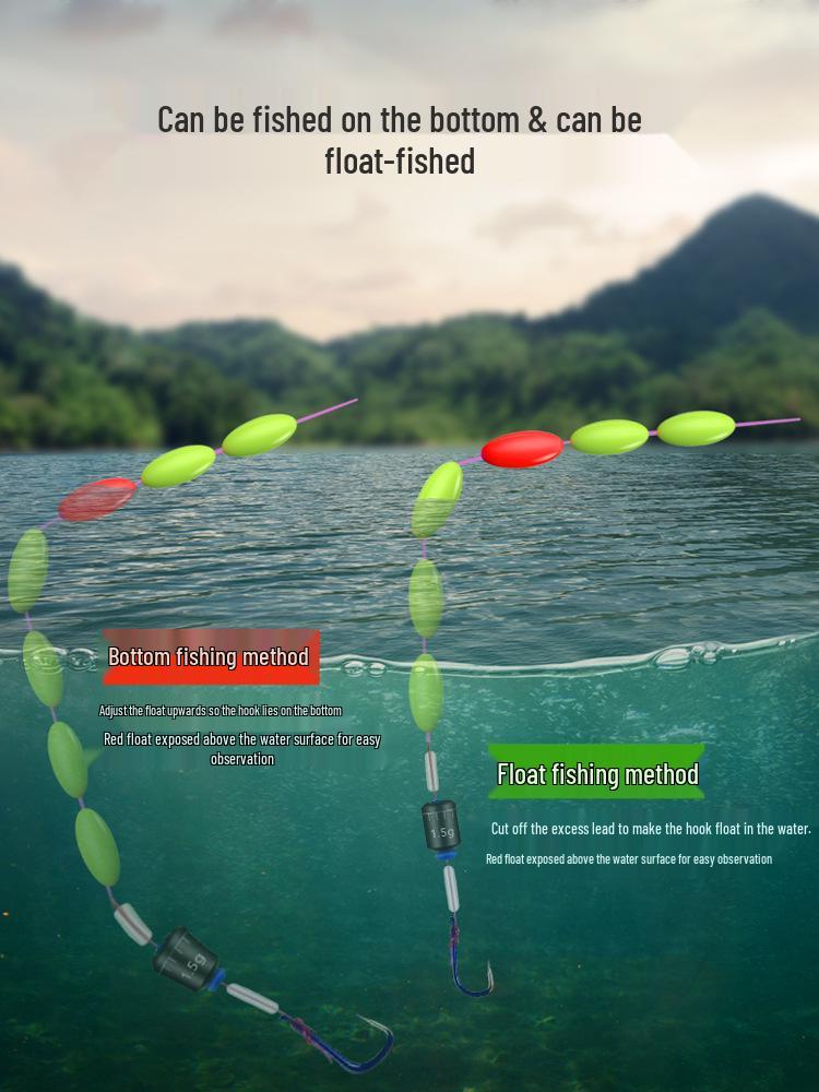 High-Sensitivity Crucian Carp Float Set with Single Hook - Anti-Running Water Design