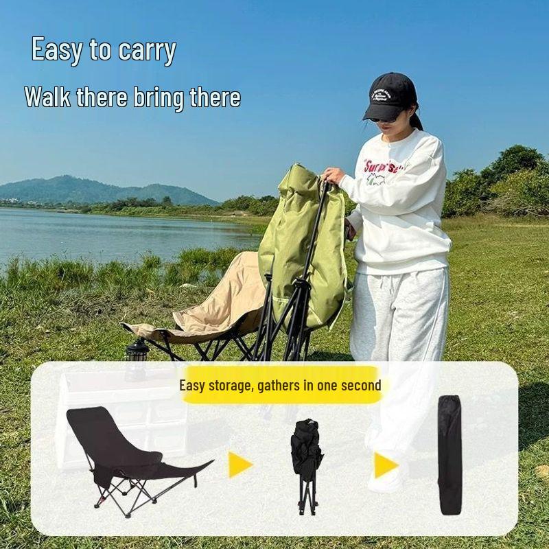 Adjustable Four-Gear Folding Recliner: Portable Moon Chair & Office Nap Bed