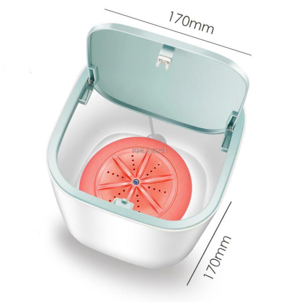Travel Mini Washing Machine Portable Ultrasonic Turbo Washing Machine USB Powered Desktop Clothing Underwear Laundry Washer 3.8L