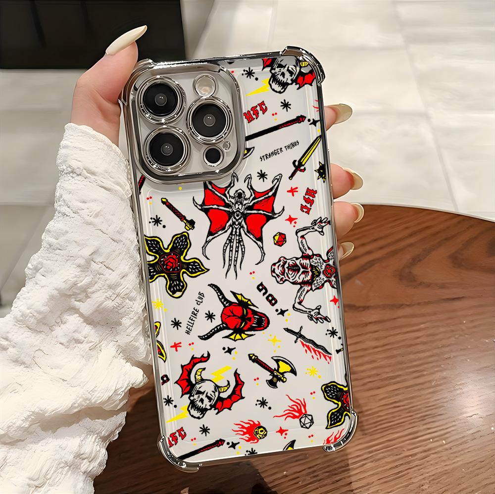 

Luxury S-Stranger things Plating Phone Case For Google Pixel 10 9 8 7 9a 8a 7a Pro XL 5G Anti Fall Airbag Pixel 7 Pro