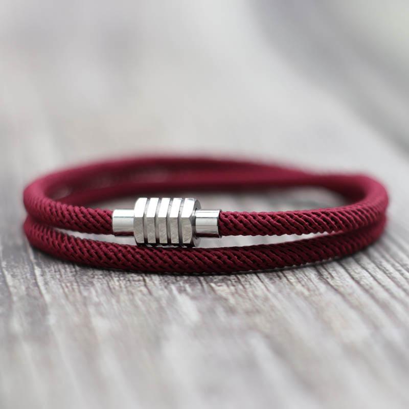 Minimalist 4mm Nylon Rope Bracelet Men Female Attract Magnet Lover Braslet Gift For Couple 100% Stainless Steel Braclet Joias