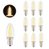 10 STÜCKE Vintage E12 LED Filament Glühbirne 1,5W AC220V COB Kandelaberfassung Licht für Kristallleuchter Schminkspiegel Beleuchtung Halogen ersetzen