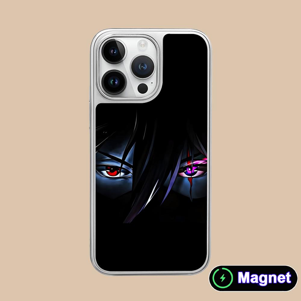 

Anime Eyes Phone Case for iPhone 17 16 15 14 13 12 11 Air Pro Max Plus Electroplated Silver Magsafe Cover iPhone 11