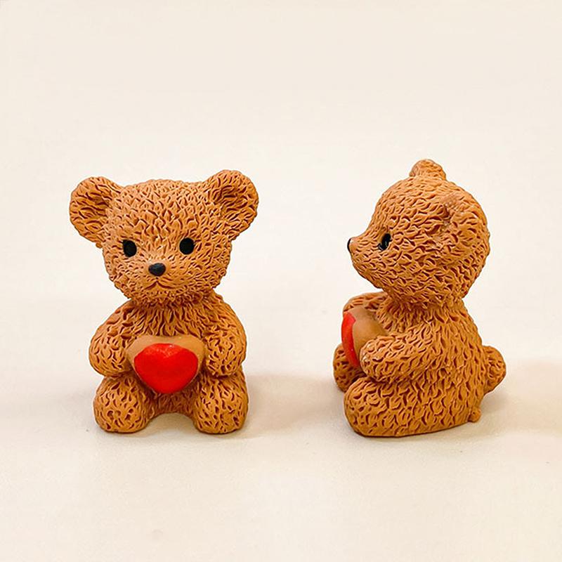 1 шт. Сидящий медведь Мини-поделка Фея Садовое украшение Смола Каваи Любовь Медведь Фигурки Миниатюрный Кукольный домик Домашнее украшение