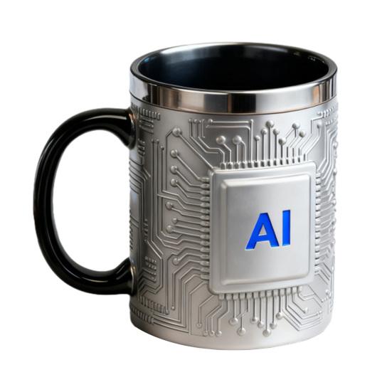 

Mug Stainless Steel Resin Heat Preservation Technology-Themed Chip Design Coffee Beer Cup Lightweight Portable Tech Fan Gift Mug A