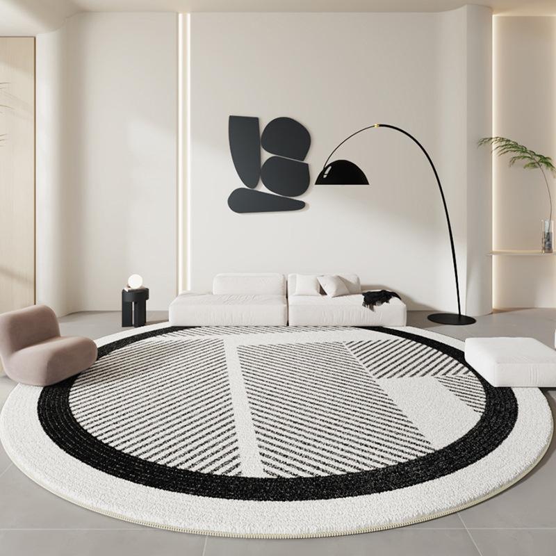 Imitation Cashmere Round Carpet Living Room Bedroom Thicken Rug Sofa Coffee Table Study Anti-slip Swivel Chair Floor Mats