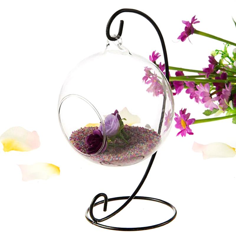 Candle Holder Iron Metal Hanging Stand Wedding Candlestick Glass Micro Landscape