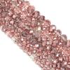 4/6/8mm Faceted Crystal Rondelle Beads Light Red Copper Glass Abacus Loose Spacer Beads for Jewelry Making DIY Bracelet Findings