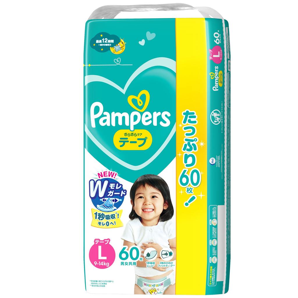 L Pampers diaper smooth care 60 pieces [Tape size] (9~14kg)