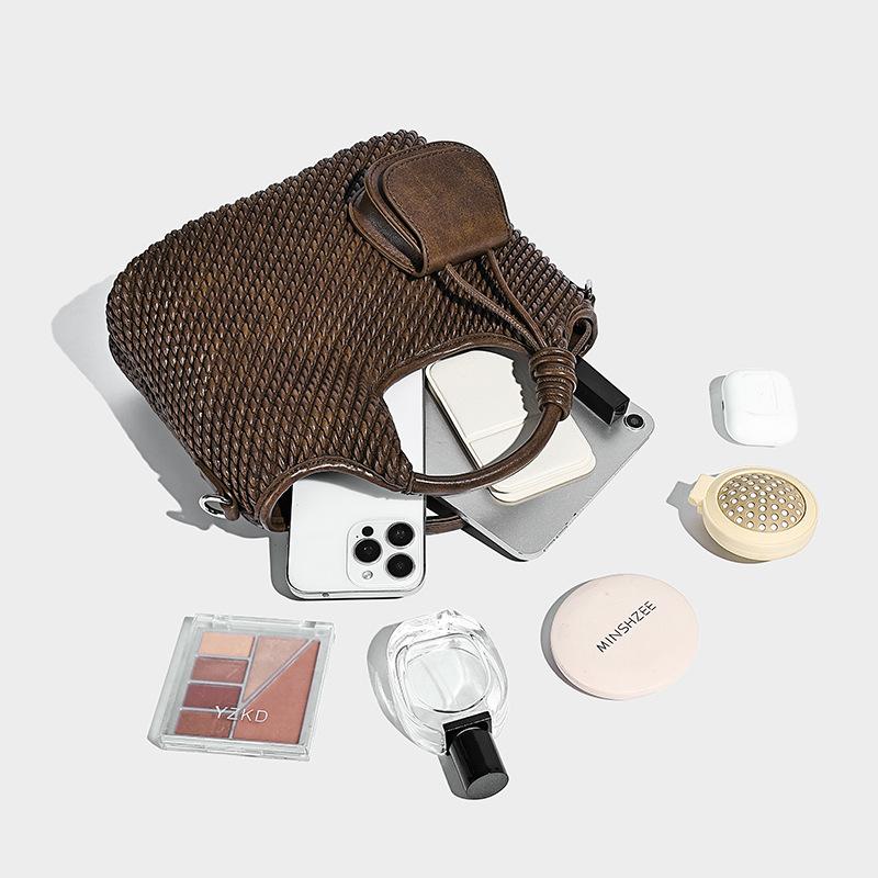 Niche Design High-End Feel Basket Handbag for Women 2025 New Fashion Mother-Daughter Bucket Bag Single Shoulder Crossbody Bag