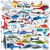 50Pcs Helicopter Stickers Waterproof Reusable DIY Decals for Phone Case Laptop Luggage