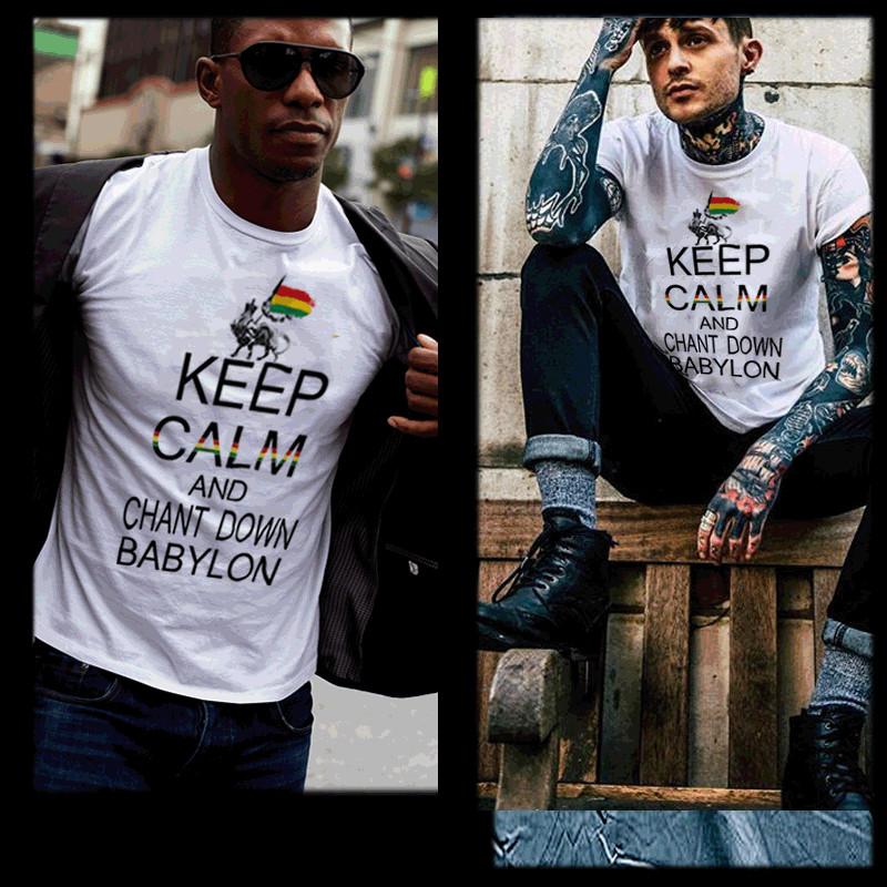 

Roots reggae t-shirt jah rastafari haile selassie I lion Rastaman keep calm tee M