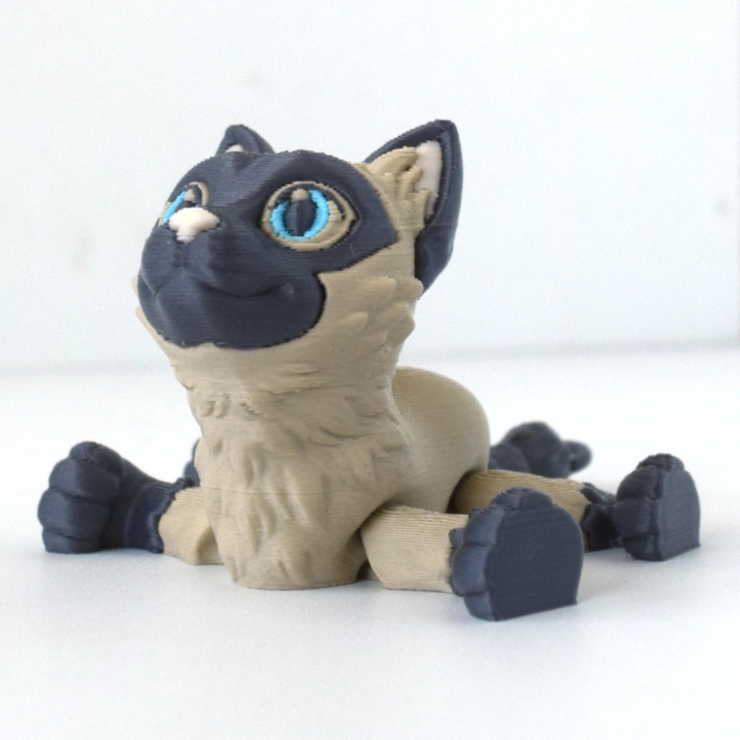 

New Cute Kitten Toys Children 3D Printing Toys Joints Movable Realistic Pet Kitten Model Home Decoration Holiday Gift