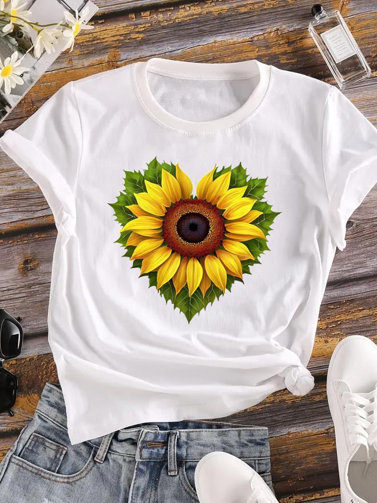(Asian Size) trend butterfly style o-neck T Shirt Printed Female Top Lady Clothing Casual Fashion Women Graphic Tee Short Sleeve T-shirts