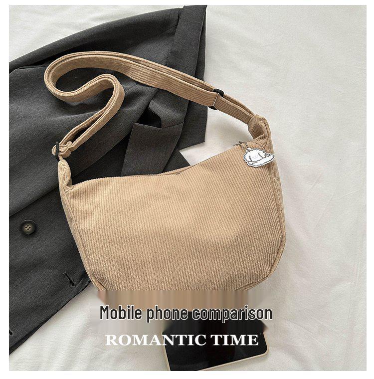 Corduroy Korean-Chic Literary Crossbody Bag for Women
