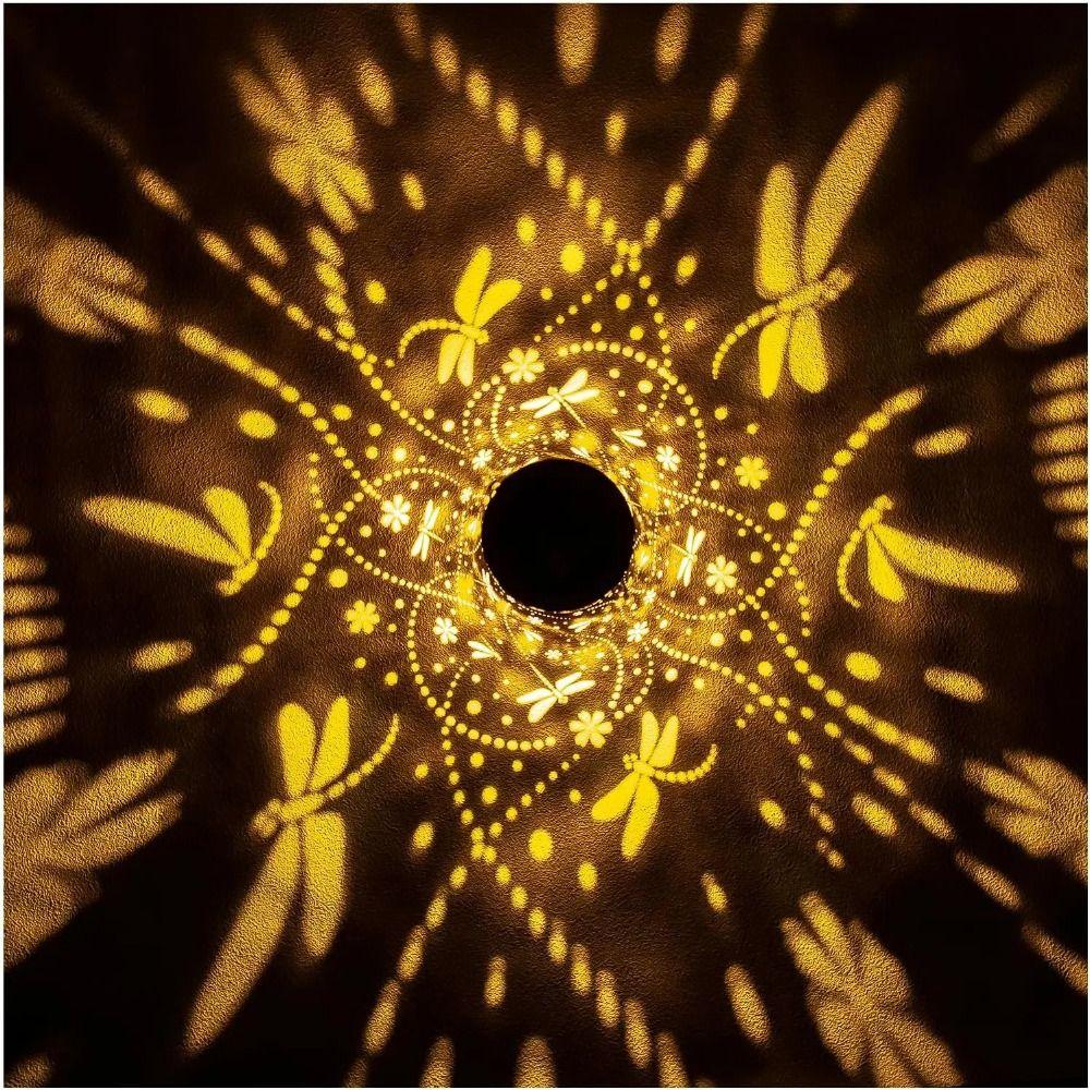 Butterfly/Flower Hanging  Solar Lanterns Portable Wind Chime Hanging Lamp  for Garden Patio