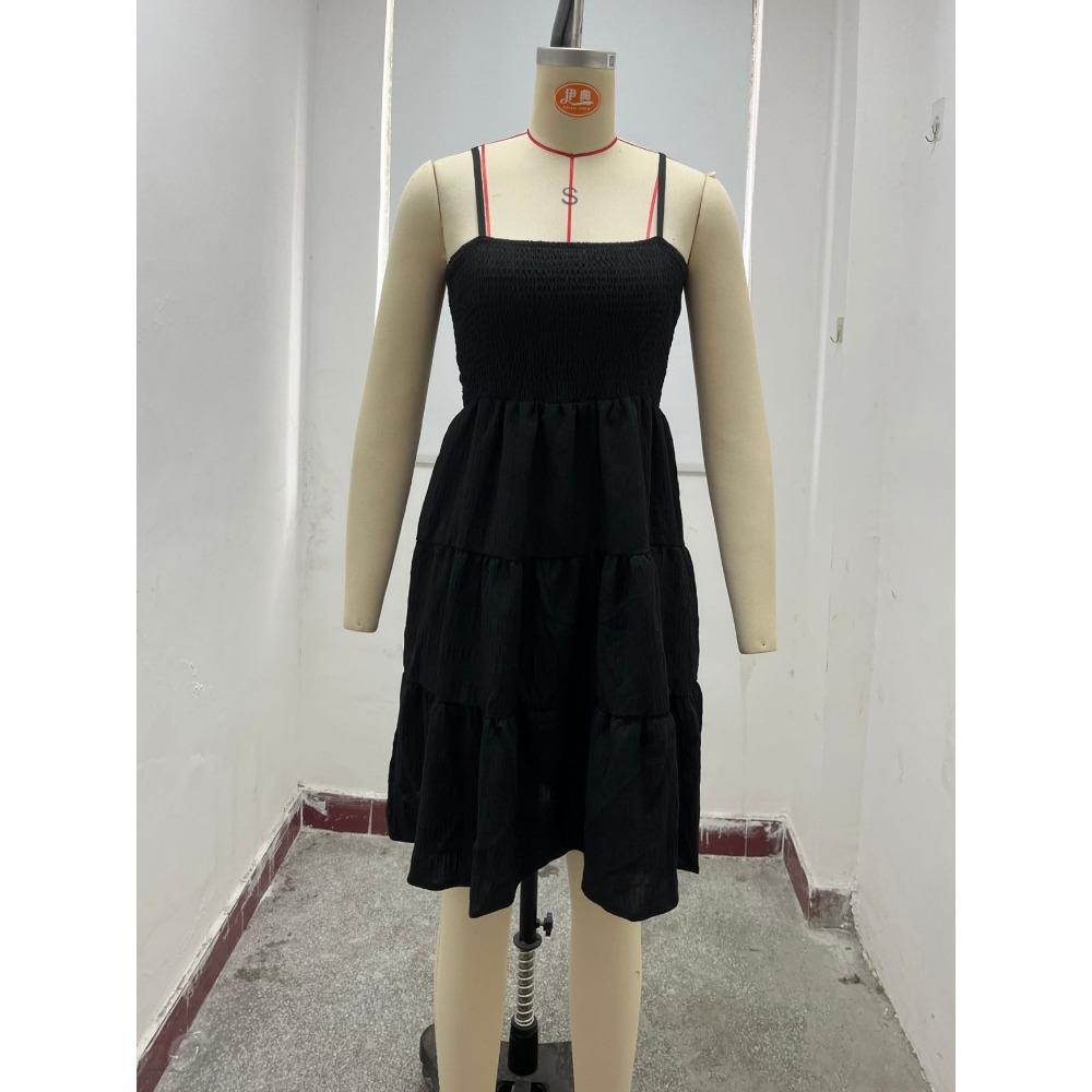 Damesommer Camisole Vest Minikjole Ermeløs Flytende A-linje Kort Kjole