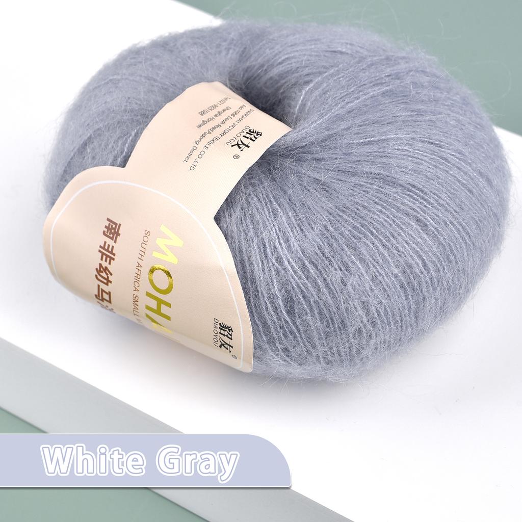 25g/Roll Soft Wool Knitting Cashmere Long Thin Yarn Roll Mohair Yarn DIY Hand Crochet Soft Mohair Cashmere Wool Knitting Yarn