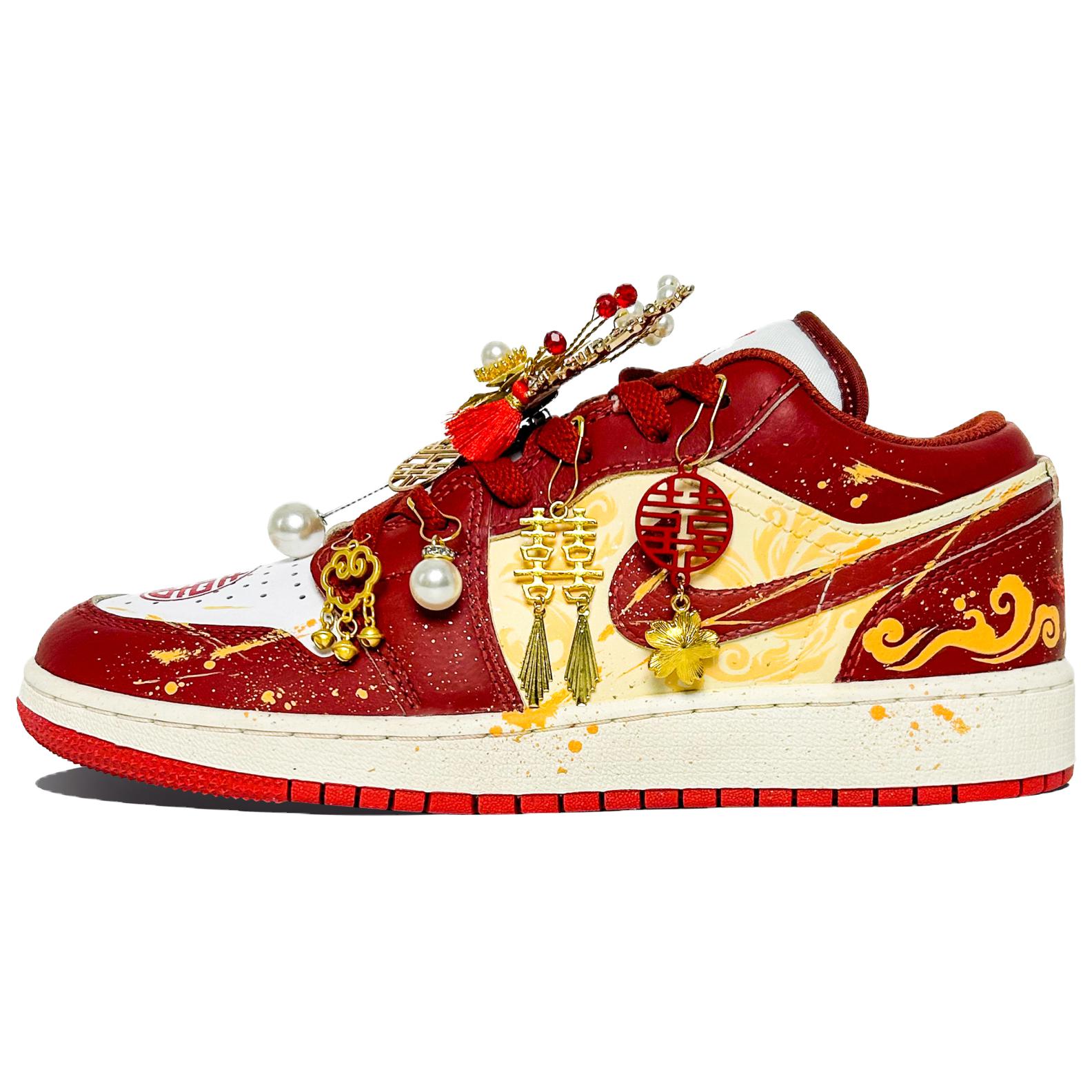 

Jordan Air Jordan 1 Love Forever Low top Basketball Shoes Unisex Red FJ3465-160( Team217-) 36.5