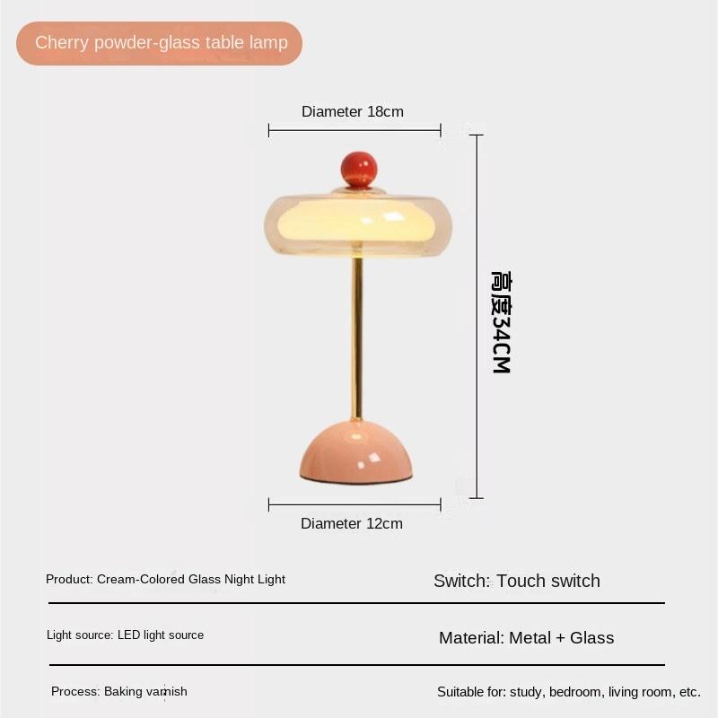 Vintage Dimmbare Glas Tischlampe Mid-Century Stil Ambient Schreibtischlampe für Schlafzimmer Nachttisch Arbeitsplatz Schreibtisch Heimdeko Beleuchtung