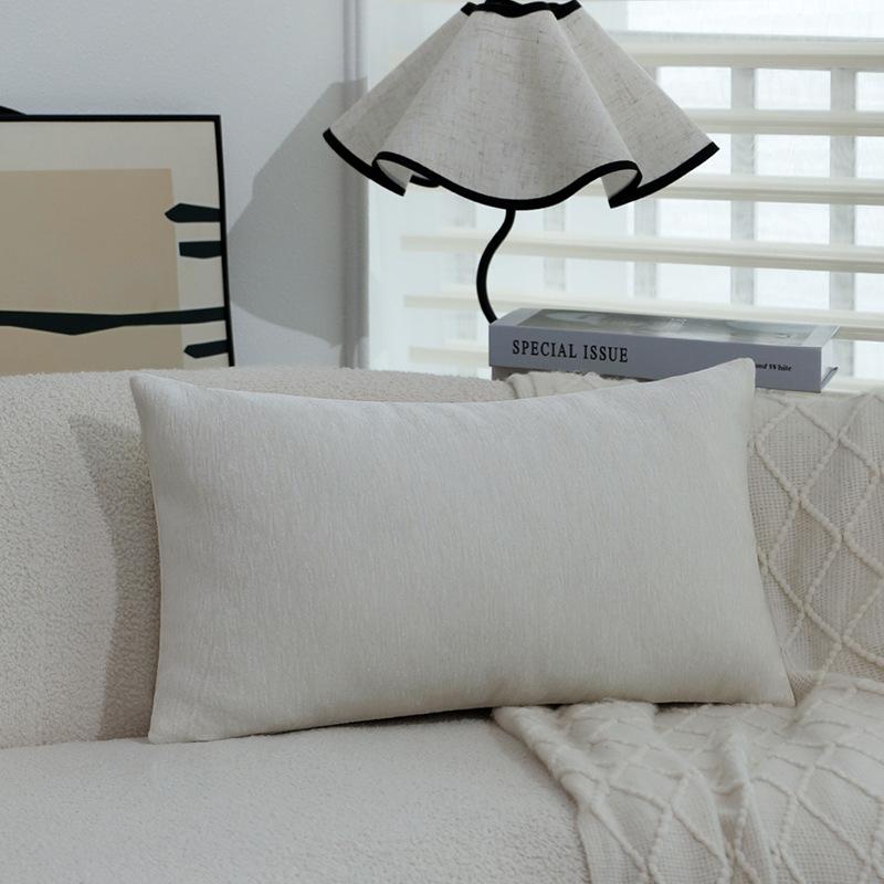 Light Luxury Pillow Sofa Living Room Solid Color Simple Lumbar Pillow Car Office Cushion Long Strip Lumbar Pillow