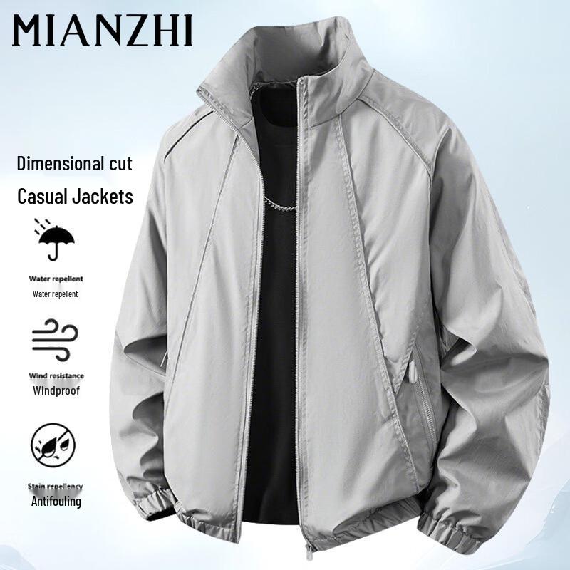 Men s Casual Stand Collar Bomber Jacket M
