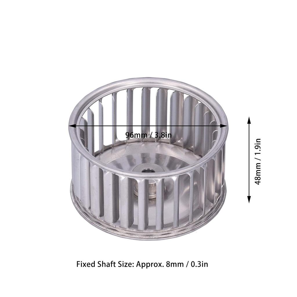 Girante per Ventilatore Centrifugo, Multi-Pala, Lamiera Zincata, Diametro 96mm, Altezza 48mm, Direzione A, Fissaggio a Vite, Compatibile con Radiatore, Desktop,