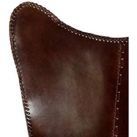 (Only Cover) Butterfly Chair Brown Leather Butterfly Chairs Handmade with Powder Coated