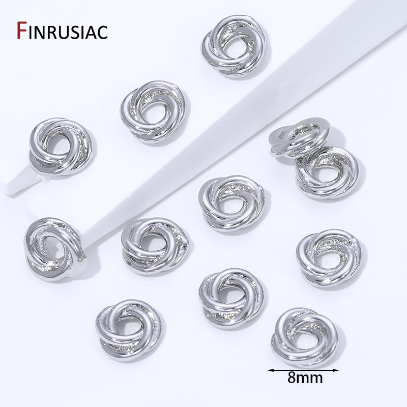 

18K Gold Plated Brass Twisted Spacer Bead,Separator For Bead,Irregular Circle Bead For Jewelry Making Supplies,DIY Accessories 5 pieces