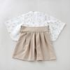 EMOKA Baby Kimono Romper with Hakama (80cm, Greige/Poppy)