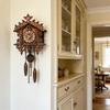 Vintage Wall Clock Wooden Battery Operated Retro Hourly Chimes Decorative Home Decor for Bedroom Living Room Study Wall Clock