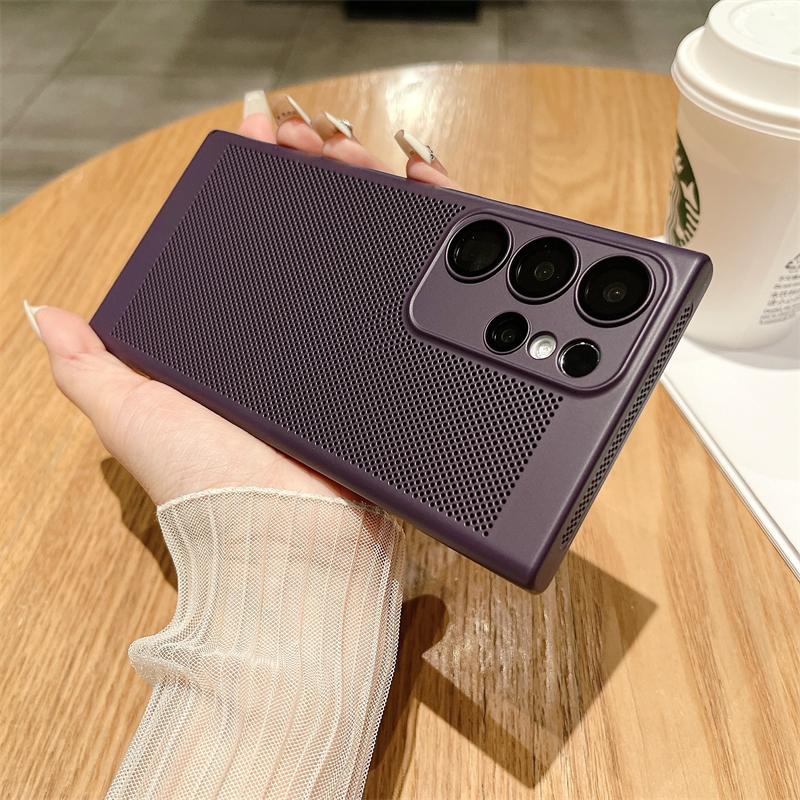 Heat Dissipation Breathable Cooling Case For Samsung Galaxy S22 S23 Ultra S21 FE Note 20 10 Plus A73 A53 A33 A04S A13 Hard Cover