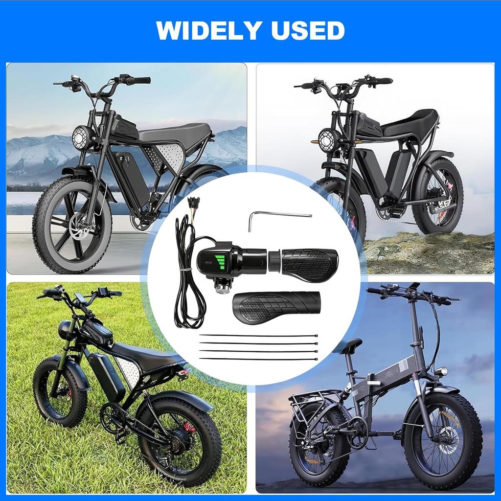 Half Twist Throttle Fits Ridstar Q20, 48V Ebike Throttle Grip Compatible with Ridstar Q20/Q20Lite/H20/H26Pro/H20 Pro/E26/E26Pro/MN20/MN26/DC26, Grips