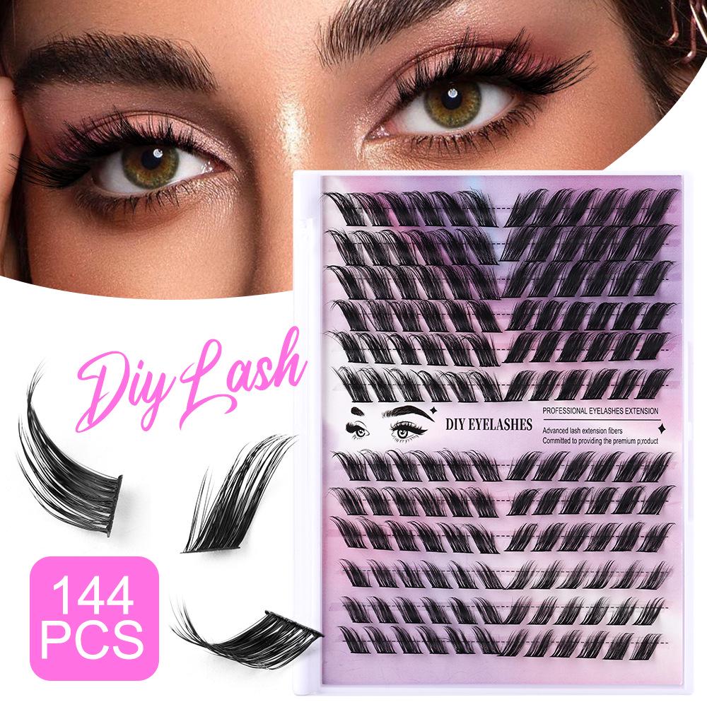 European & American Slanted Flying Fox Series Dense Cluster DIY False Eyelashes