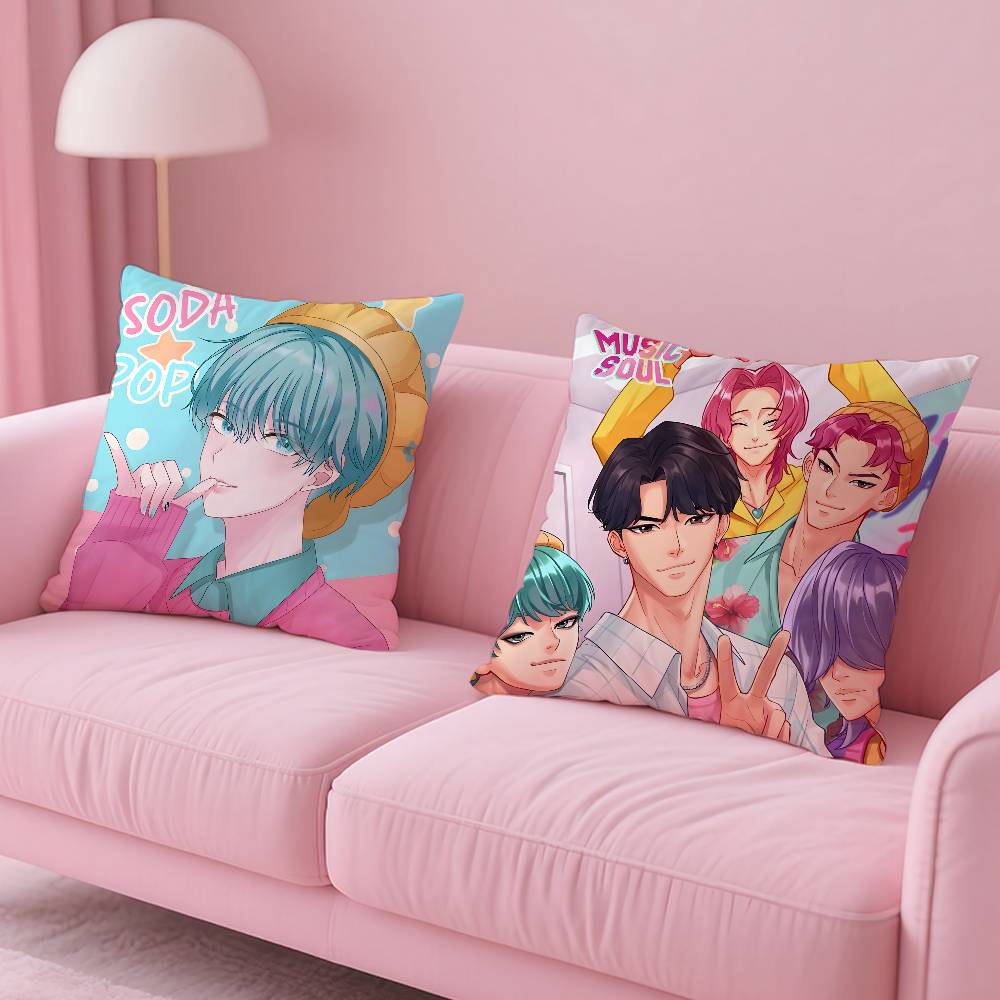 Saja Boys KPopS D-Demon H-Hunters Pillow Case Pattern Printed Pillowcase for Living Room Sofa Cushion Cover & Bedroom Decor