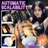 Automatischer Masturbator für Männer Teleskop-Vibrator Heizung Sexy Stimme Saugfuß Elektrische Taschenmuschi Sexspielzeug für Männer