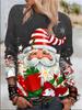 Cartoon Christmas Deer T-shirt moda donna manica lunga Autunno Inverno Street Hip Hop Pullover Top girocollo T-shirt natalizie
