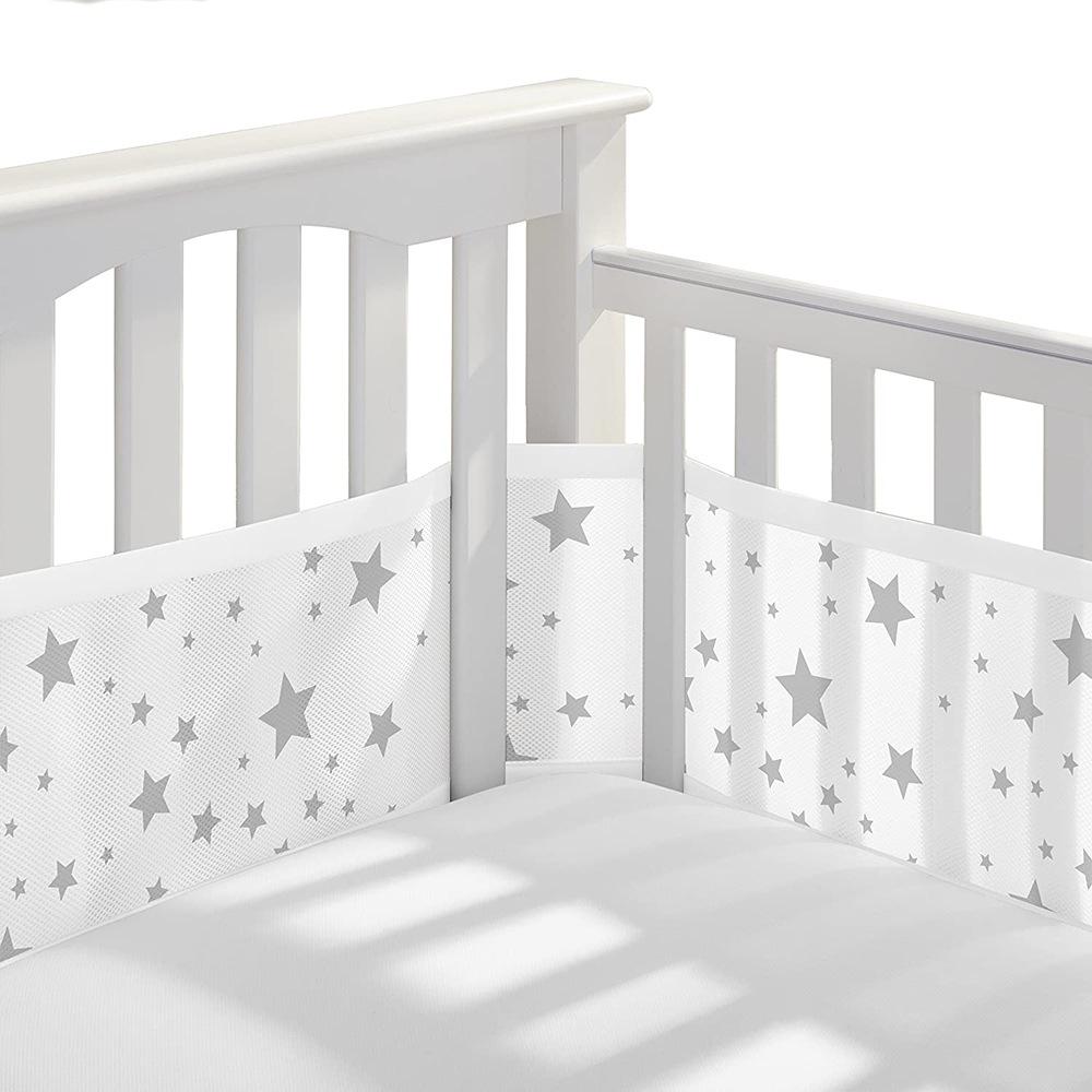 Summer Breathable Baby Crib Bumper: Skin-Friendly, Anti-Collision Bed Rail for Mother and Baby.