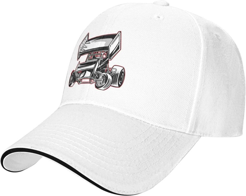 Sprint Car Racing Graphic Baseball Cap Polyester Adjustable Outdoor Sports Hat Unisex
