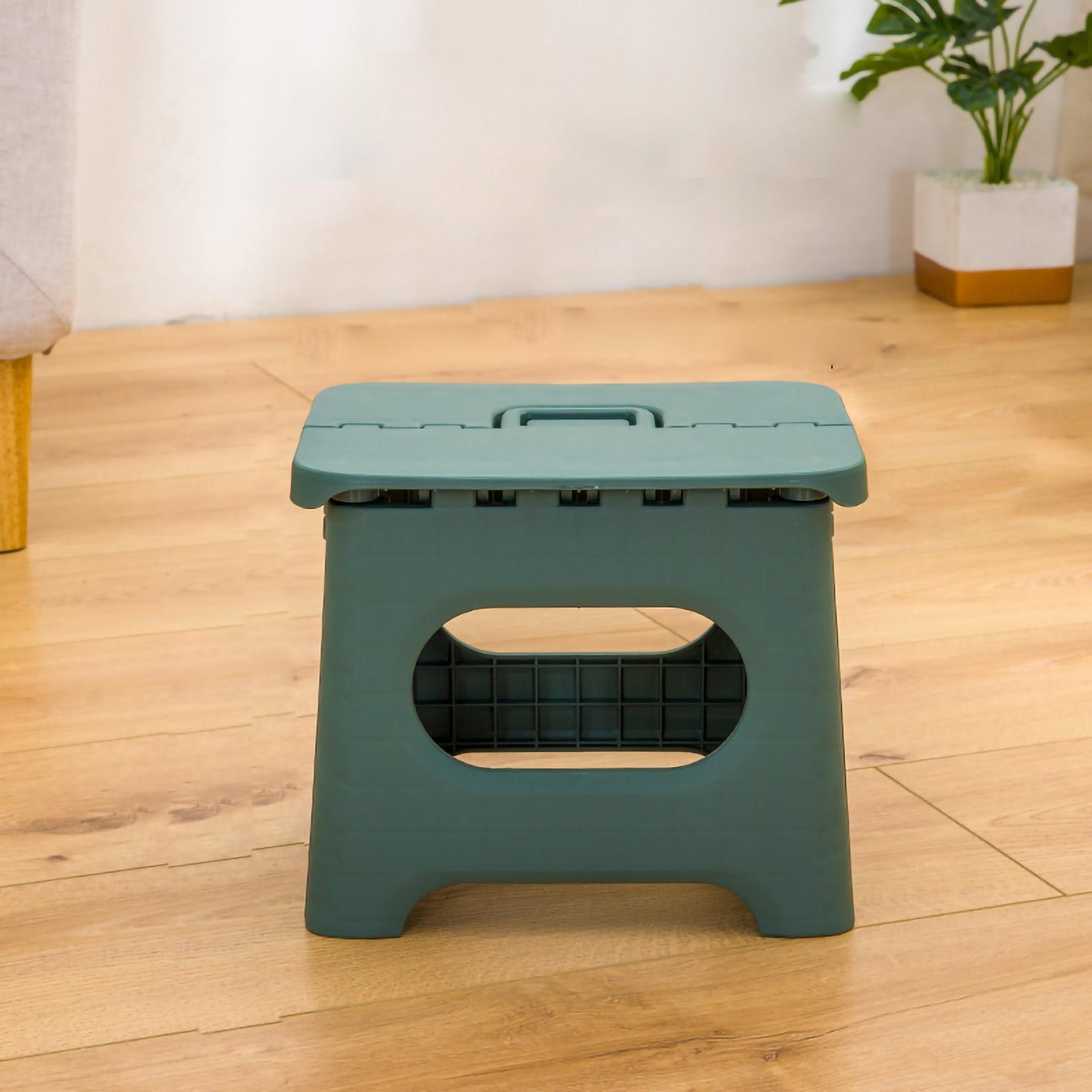 Goolrc Light/Green Folding Step Stool Portable Strong Space Saving Plastic Footstool For Adults And Kids