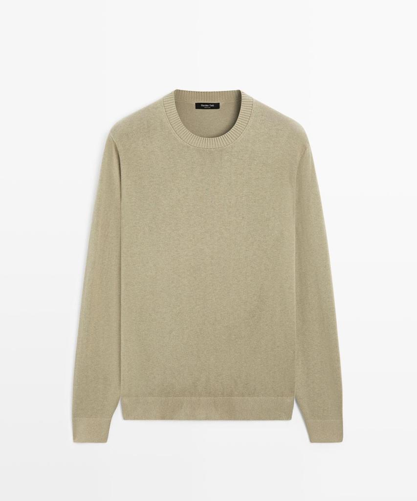 Masimodutti Wool Cotton Round Neck Knit Sweater
