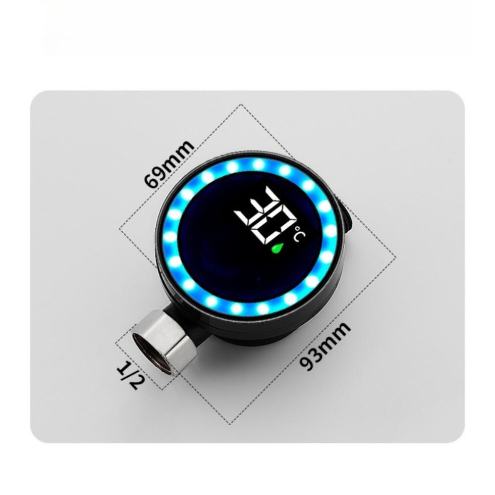 Shower LED Water Thermometer with Temperature Display, 0-99°C Range Stainless Steel ABS PC, Leak-Proof 1/2 Inch Thread