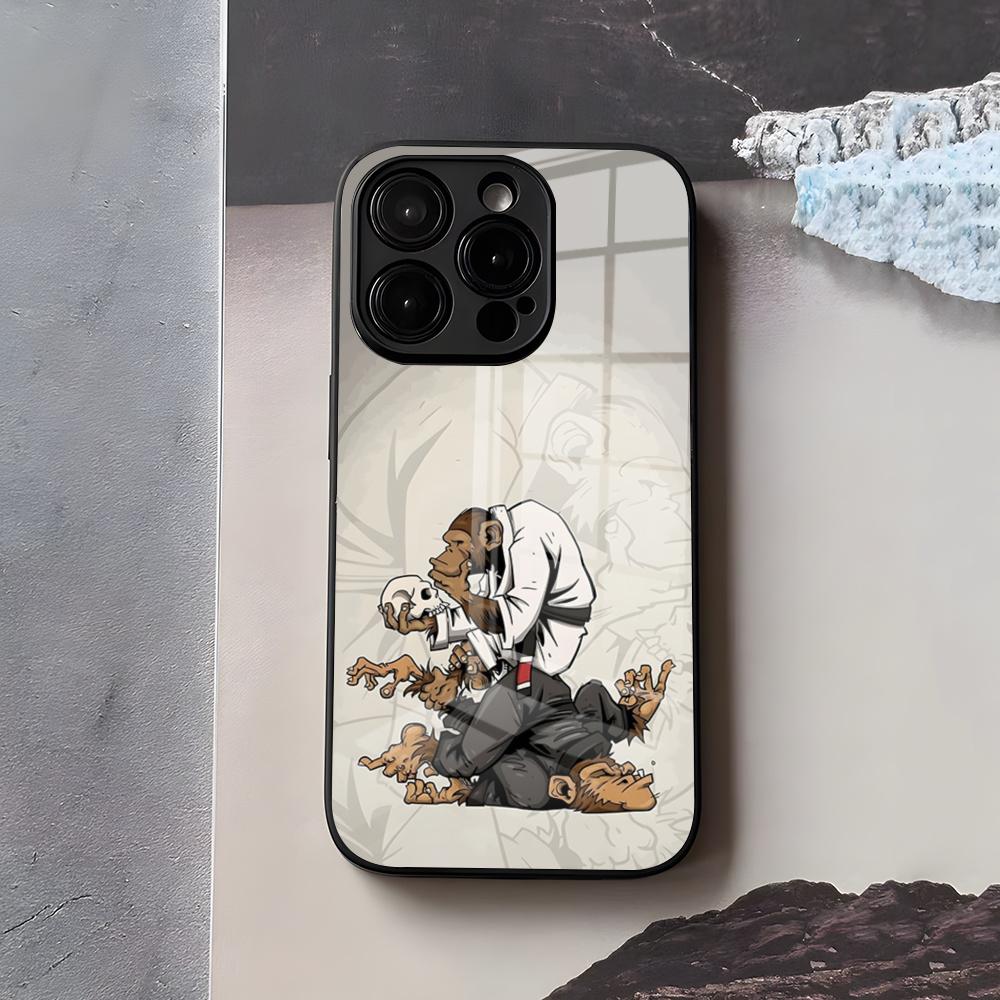 BJJ Brazilian Jiu Jitsu Phone Case For IPhone 17 Air 16 E Pro Max 15 14 13 Mini 12 Pro 11 Max Plus Black Glass Cover