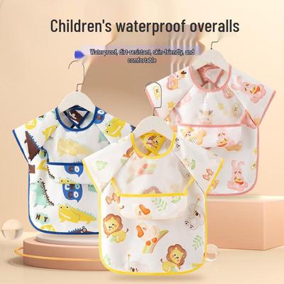 Waterproof Summer Sleeveless Baby Bib - Stain-Resistant Infant Smock for Boys and Girls