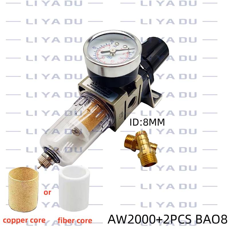 AW2000-02 1/4 Pneumatic air pressure regulator oil-water separator compressor air filter controller Regulating Regulator Trap