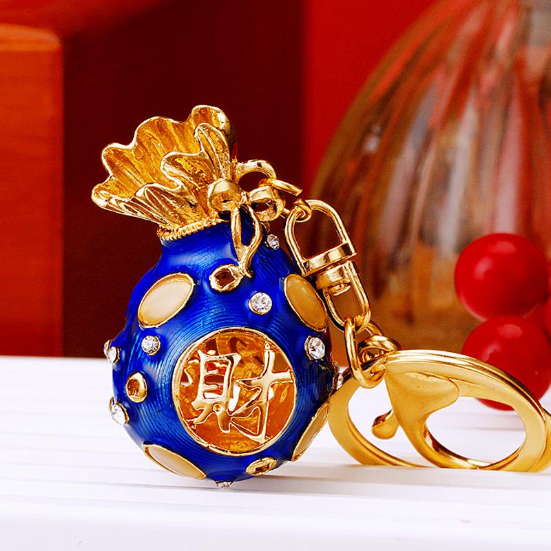 Diamond inlay, fortune bag, car keychain, women's handbag pendant, metal keychain ring, Christmas gift, Stocking stuffers, Valentine's Day gift