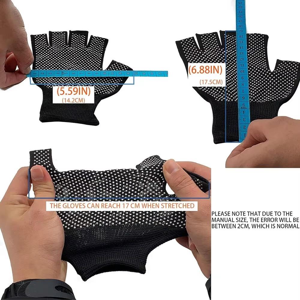 1 Pairs Bicycle Fingerless Gloves Lightweight Sunscreen Anti-Slip Riding Outdoor Workout Gloves Fitness Cycling Motorcycle